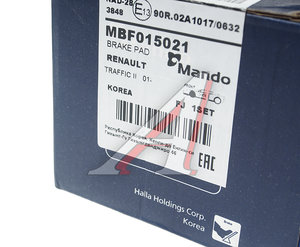 Изображение 6, MBF015021 Колодки тормозные OPEL Vivaro (01-) передние (4шт.) MANDO