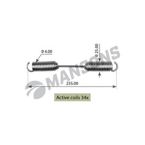 Изображение 1, 300.062 Пружина BPW колодки тормозной (236x24.5x4) MANSONS
