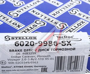 Изображение 8, 6020-9986-SX Диск тормозной DODGE Caravan (95-01) передний (1шт.) STELLOX