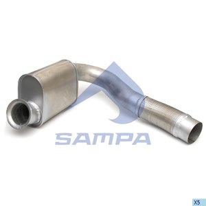 Изображение 2, 201.059 Труба выхлопная глушителя MERCEDES Axor (нерж) SAMPA