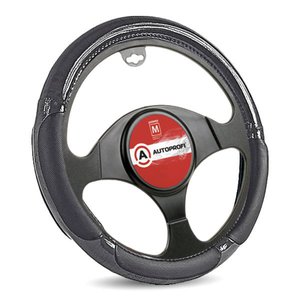 Изображение 1, SP-5022 BK (M) Оплетка руля (M) 37-39см черная искусственная кожа AUTOPROFI