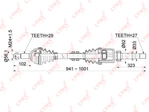 Изображение 3, CD1103 Полуось NISSAN Qashqai (06-) переднего моста правая LYNX