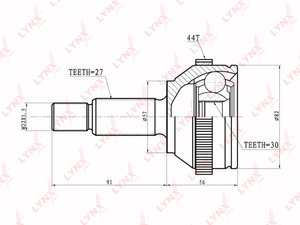 Изображение 1, CO2803A ШРУС наружный FORD Mondeo (93-00) комплект LYNX