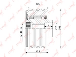 Изображение 2, PA-1167 Шкив TOYOTA Hilux генератора LYNX