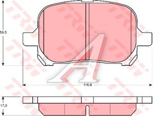Изображение 4, GDB3152 Колодки тормозные TOYOTA Camry (V20) LEXUS передние (4шт.) TRW