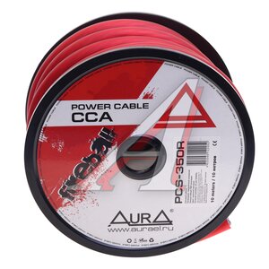 Изображение 1, PCS-350R бухта 10м. Кабель силовой 0Ga (55мм) 10м бухта красный AURA