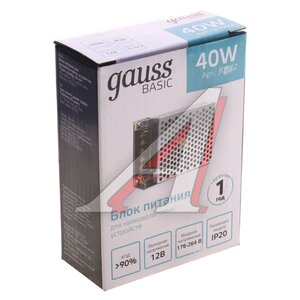 Изображение 5, BT502 Блок питания светодиодной ленты 12V 40W IP20 Basic GAUSS
