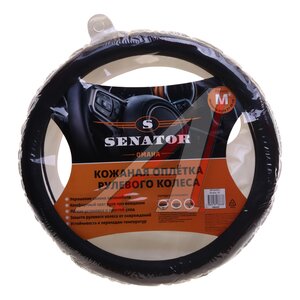 Изображение 1, OPLS4501 Оплетка руля (M) 37-39см черная экокожа/перфорация Omaha SENATOR