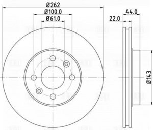 Изображение 3, DF095117 Диск тормозной RENAULT Laguna (95-), Megane (97-) передний (1шт.) TRIALLI