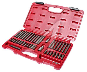 Изображение 1, JTC-3933 Набор бит 1/2" 3/8" HEX,  TORX,  SPLINE 6-ти гранных 2 держателя 42 предмета в кейсе JTC