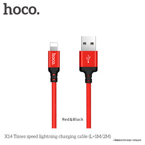 Изображение 1, X14 Кабель iPhone (5-) 1м красный HOCO