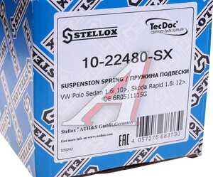 Изображение 3, 1022480SX Пружина VW Polo (10-) (1.6) подвески задней STELLOX
