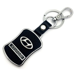 Изображение 2, BMK 015 Брелок "HYUNDAI" черный,  металл,  кожа MASHINOKOM