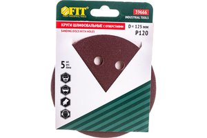 Изображение 3, FIT-39666 Бумага наждачная на липучке D125 Р120 8 отверстий 5шт. FIT
