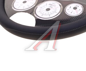 Изображение 3, 31285 Оплетка руля (L) 39-41см черно-серая экокожа Creek CARFASHION