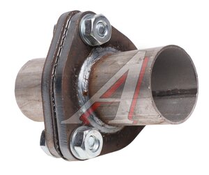 Изображение 2, 45FGP3 Фланец трубы глушителя d=45мм (прокладка, комплект крепежа, патрубки) треугольный TRANSMASTER