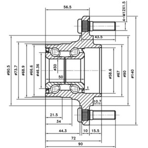 Изображение 3, Z89381R Ступица MITSUBISHI Lancer, Colt (-96), Carisma (95-) задняя ZIKMAR