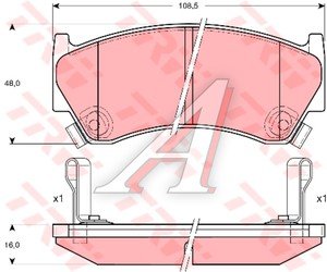 Изображение 3, GDB3180 Колодки тормозные NISSAN Almera (N15) (95-98) передние (4шт.) TRW