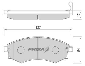 Изображение 1, FPH02 Колодки тормозные HYUNDAI Elantra,  Lantra (91-) (1.8) передние (4шт.) FRIXA