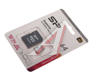 Изображение 1, SP064GBSTXDA2V20SP Карта памяти 64GB MicroSD class 10 + SD адаптер SILICON POWER