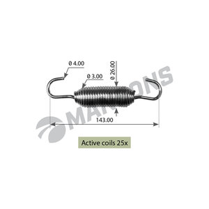 Изображение 1, SPR001 Пружина BPW трещотки возвратная короткая (148х26х2.8мм) MANSONS