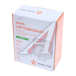 Фара светодиодная квадратная PLUS AIRLINE, ,
                                                          фото 3 Изображение 3, ALED018 Фара светодиодная квадратная PLUS AIRLINE