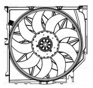 Изображение 4, LFK26183 Вентилятор BMW X3 (E83) охлаждения радиатора с кожухом LUZAR