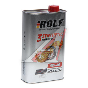 Изображение 1, 322552 Масло моторное 3-SYNTHETIC A3/B4 5W40 синт.1л ROLF