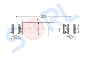 Изображение 2, 5003230220 Амортизатор ГАЗ-53, 3307, 3309 передний SORL