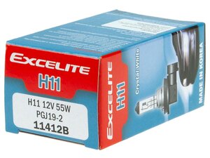 Изображение 3, EX-11412B Лампа 12V H11 55W PGJ19-2 4300K Crystal White EXCELITE