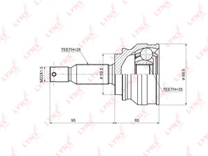 Изображение 5, CO3644 ШРУС наружный MITSUBISHI ASX (10-), Lancer (08-), Outlander (06-) комплект LYNX