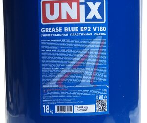 Изображение 2, 4630851 Смазка литиевая высокотемпературная GREASE BLUE EP 2 V180 18кг (синяя) UNIX