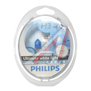 Изображение 1, 12336DVS2 Лампа 12V H3 55W PK22s 5000K бокс (2шт.) Diamond Vision PHILIPS