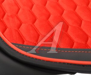 Изображение 2, DES-600 BK/RD Накидка на сиденье алькантара стеганая/эко-кожа черная-красная (2шт.) Designo AUTOPROFI