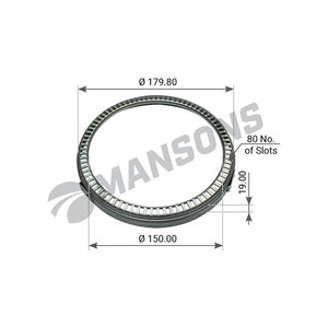 Изображение 1, 300.338 Кольцо АБС BPW (150х174х19.5 z=80) MANSONS