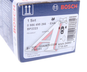 Изображение 5, 0986495266 Колодки тормозные PEUGEOT 308 (07-), 3008 (09-) передние (4шт.) BOSCH