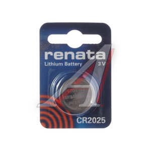 Изображение 1, CR 2025 Батарейка CR2025 3V таблетка (пульт сигнализации,  ключ) блистер (1шт.) Lithium RENATA