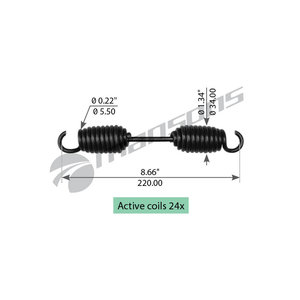 Изображение 1, SPR0040 Пружина ROR полуприцепа колодок стяжная (220х34х5.2) MANSONS