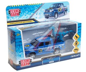 Изображение 1, PICKUP-12SNOW-DINO Модель автомобиля УАЗ пикап металлическая ТЕХНОПАРК