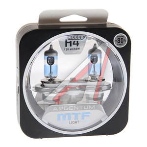 Изображение 1, H8A1204 Лампа 12V H4 60/55W P43t +80% бокс (2шт.) Argentum MTF