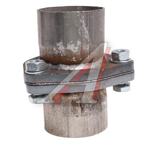 Изображение 3, 63FGP3 Фланец трубы глушителя d=63мм (прокладка, комплект крепежа, патрубки) треугольный TRANSMASTER