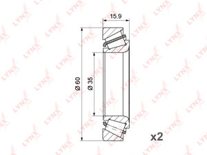 Изображение 4, WB1245 Подшипник ступицы DAEWOO Matiz CHEVROLET Spark (98-) передней комплект (2шт) LYNX