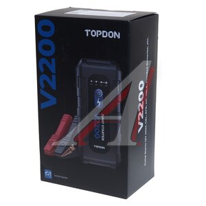 Изображение 8, V2200 Устройство пусковое 12V 2200A 16000мА/ч (power bank) TOPDON
