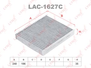 Изображение 1, LAC1627C Фильтр воздушный салона CHANGAN CS75FL (18-) угольный LYNX
