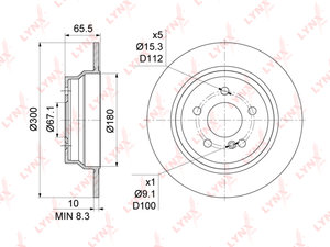 Изображение 3, BN1076 Диск тормозной MERCEDES E (W211) задний (1шт.) LYNX