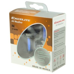 Изображение 1, EX-10509 Лампа 12V H4 60/55W P43 до 3100K (2шт.) All Weather EXCELITE
