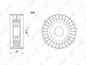 Изображение 3, PB5237 Ролик приводного ремня PEUGEOT 307, 308 CITROEN C2, C3 натяжителя LYNX