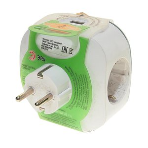 Изображение 2, SP-3e-USB Тройник сетевой 3 гнезда + 2 USB 1A с заземлениемм белый ЭРА