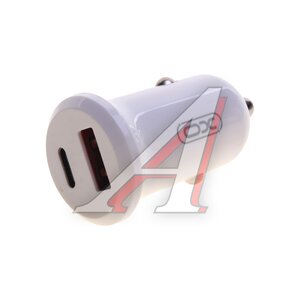 Изображение 1, CC69 White Устройство зарядное в прикуриватель 2USB 12V белое XO