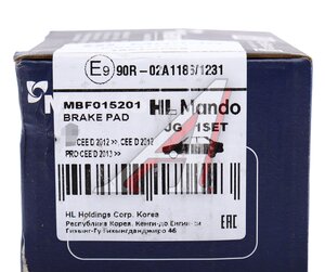 Изображение 7, MBF015201 Колодки тормозные KIA Ceed (12-), Venga (09-) OPEL Zafira B MANDO